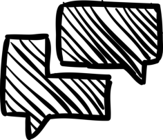 Chat Speech Bubbles Sketch Simple Line Art Svg, Free Vectors File
